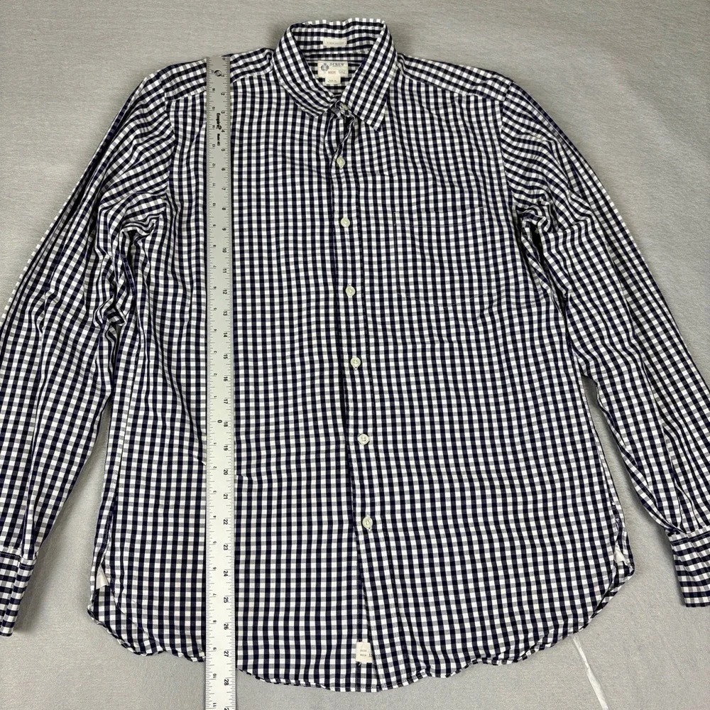 J.Crew Men's Blue and White Plaid Button Down Shirt 100% Cotton Sz M